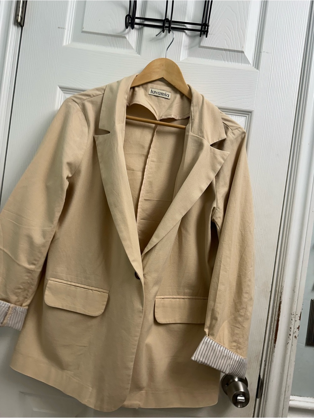 Luvamia  Beige Lightweight Blazer